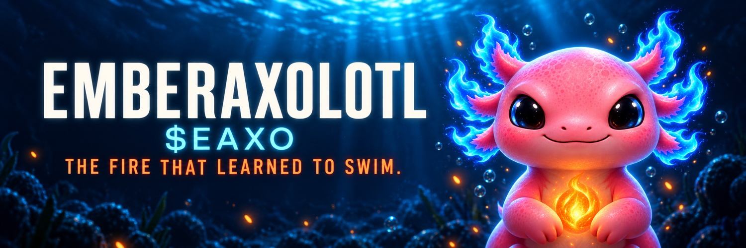 EmberAxolotl banner: $EAXO. The fire that learned to swim.